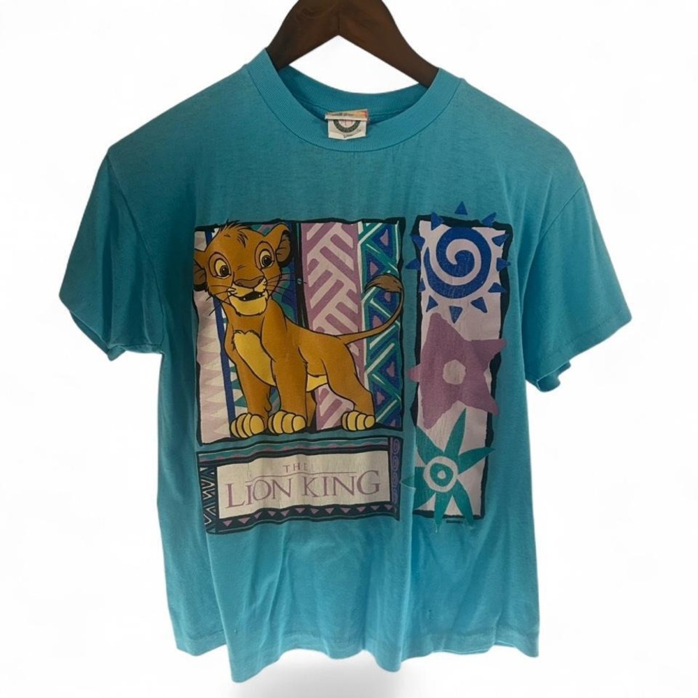 Retro Disney The Lion King blue t-shirt size "Osfm" 19.5" ptp 21" L (L4)